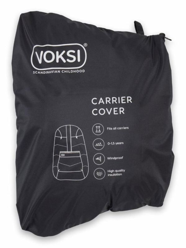 Voksi Carrier Cover – Kantorepun lämmin tuulisuoja vauvalle, Black