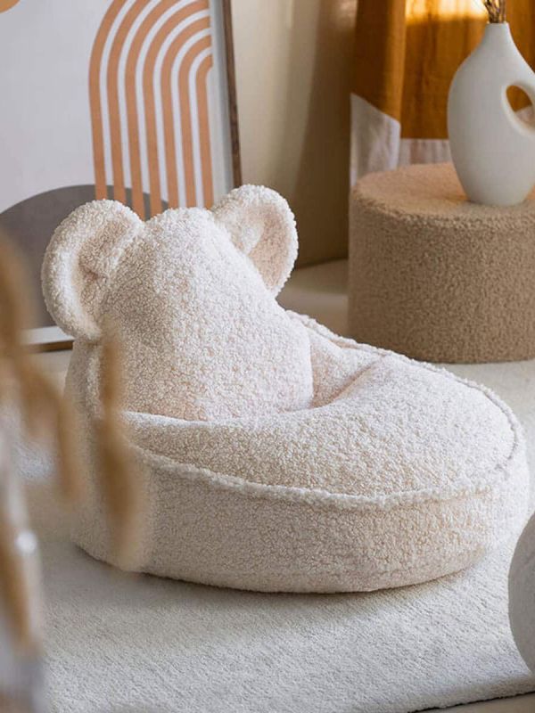 Wigiwama - Lasten säkkituoli Teddy Cream White Bear