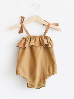 Ruffles Slip Strap body, mustard