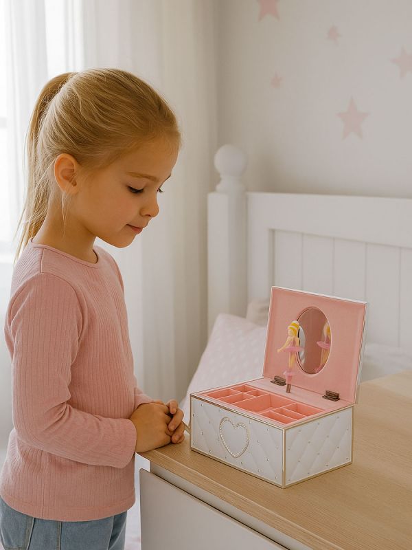 Kaunis hopeoitu soiva korurasia kaiverruksella, ballerina