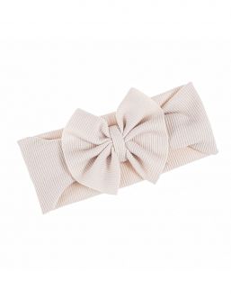 Leveä rusettipanta vauvalle – joustava hiuspanta, Light Beige