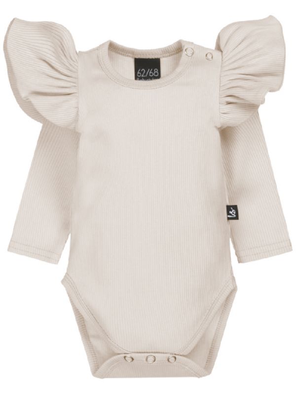 Babystyling Ruffle body Rib Sand