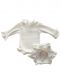 Ruffle vauvan body set Rib White