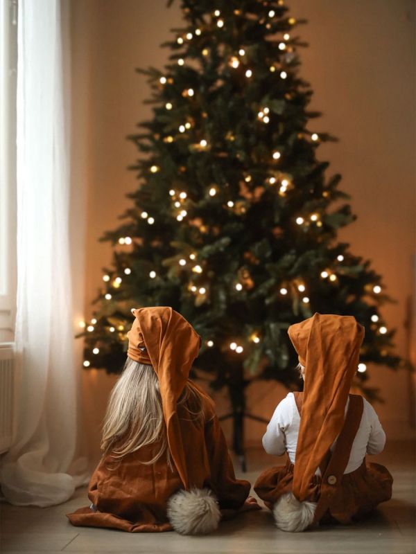 Tonttulakki lapselle – Kaneli | puuvillainen tonttulakki rusetilla tai ilman