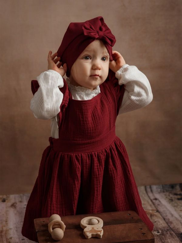 Tonttulakki lapselle – Punainen | puuvillainen tonttulakki rusetilla tai ilman