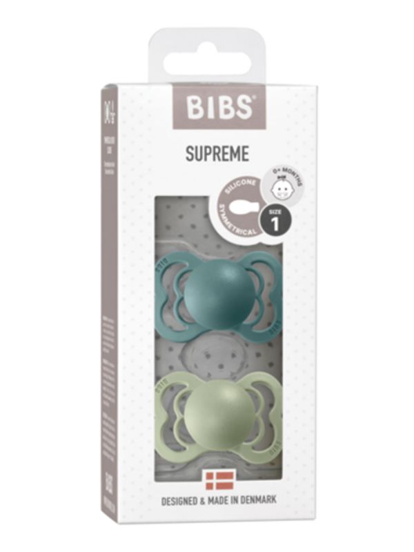 BIBS - Supreme vauvan tutti 2-PACK 0-18kk - Island sea / Sage
