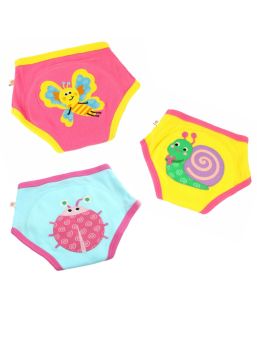 Zoocchini - harjoitteluhousut 3-pack, Garden Creatures